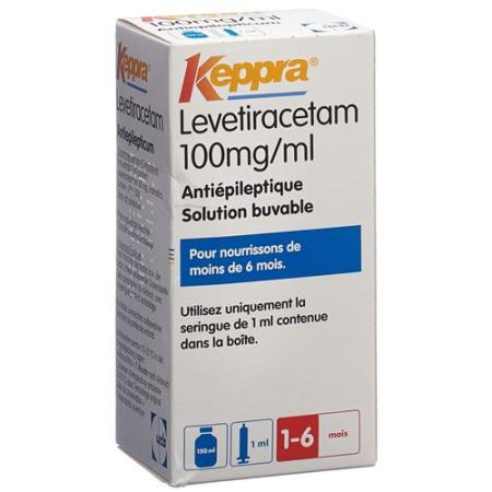 Keppra L&ouml;s 100 mg/ml dosing pipette 1 ml bottle 150 ml - PrimeCare Global