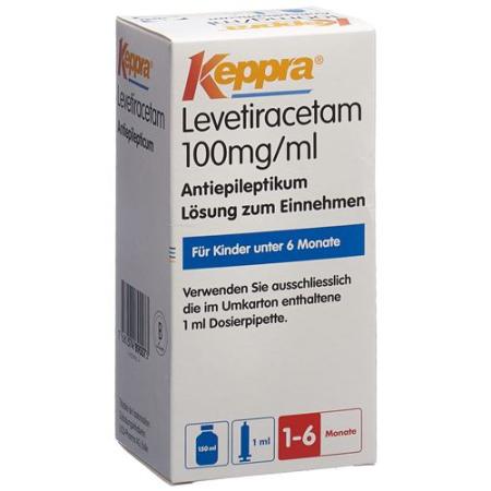 Keppra L&ouml;s 100 mg/ml dosing pipette 1 ml bottle 150 ml - PrimeCare Global