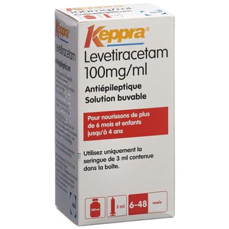 Keppra L&ouml;s 100 mg/ml dosing pipette 3 ml bottle 150 ml - PrimeCare Global