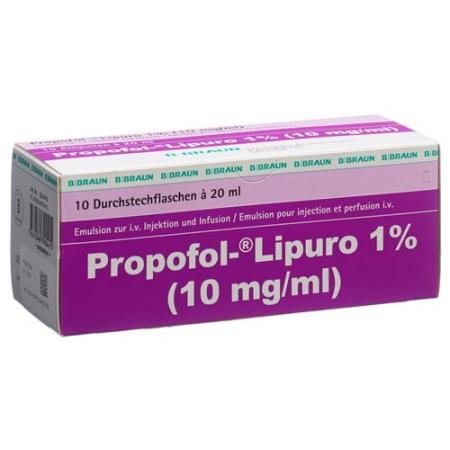 Propofol Lipuro 1% Inj Emuls 200mg/20ml 10 Vials 20ml - PrimeCare Global