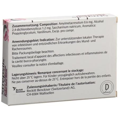 Strepsils lozenges strawberry sugar-free 16 pcs - PrimeCare Global