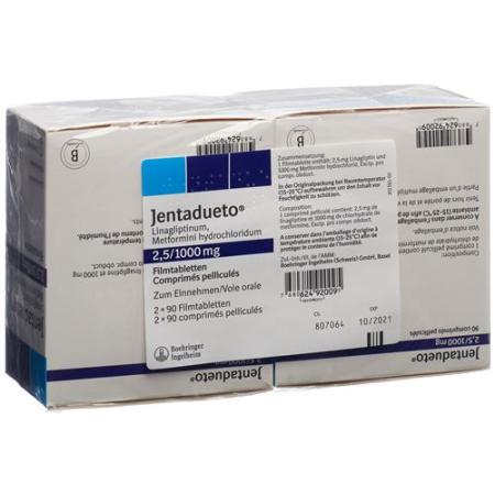 Jentadueto 2.5 mg/1000 mg 2 X 90 filmtablets - PrimeCare Global
