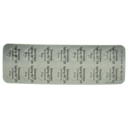 Simvasin Spirig 20 mg 28 filmtablets - PrimeCare Global