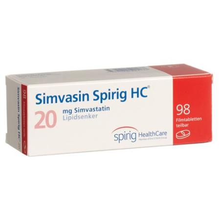 Simvasin Spirig 20 mg 98 filmtablets - PrimeCare Global