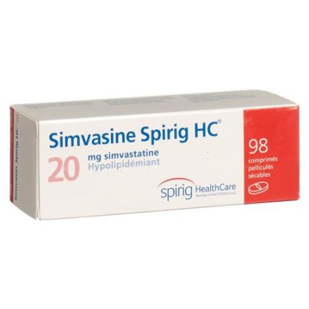 Simvasin Spirig 20 mg 98 filmtablets - PrimeCare Global