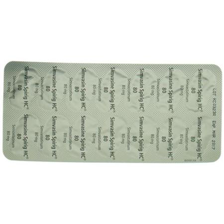 Simvasin Spirig 80 mg 28 filmtablets - PrimeCare Global