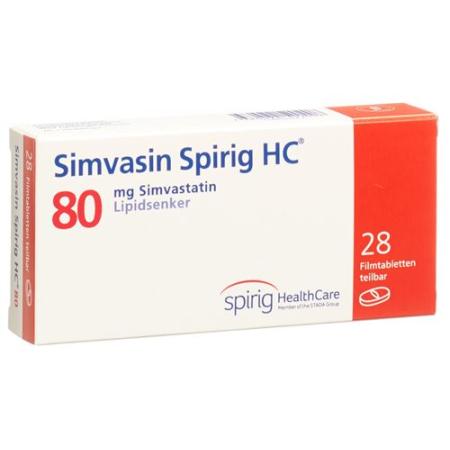 Simvasin Spirig 80 mg 28 filmtablets - PrimeCare Global
