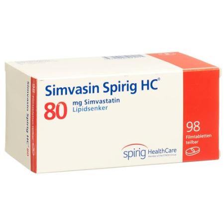 Simvasin Spirig 80 mg 98 filmtablets - PrimeCare Global
