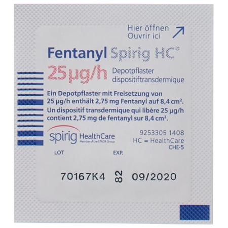 Fentanyl Spirig HC 25 mcg/h depot plaster 10 pieces - PrimeCare Global