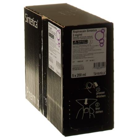 Ropivacain Sintetica Inj Inf Prep 2 mg/ml 200ml bag 5 pcs - PrimeCare Global