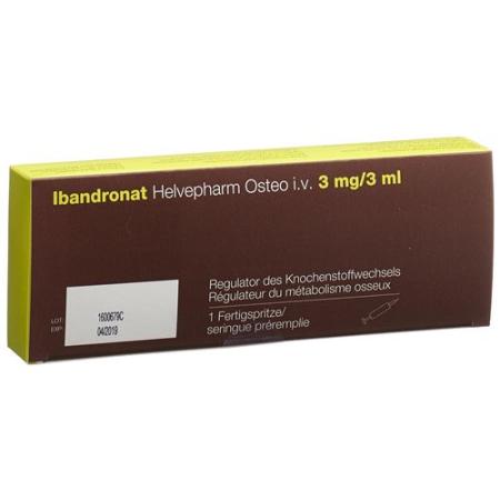 Ibandronate Helvepharm Osteo Inj L&ouml;s 3 mg/3ml i.v. Ready spray 3 ml - PrimeCare Global