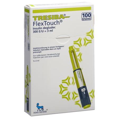 Tresiba FlexTouch Inj L&ouml;s 100 U/ml 5 Fertpen 3 ml - PrimeCare Global