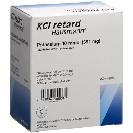 KCl retard Hausmann Ret Drag 10 mmol 200 pcs - PrimeCare Global