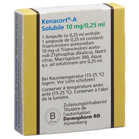 Kenacort A Solubile Inj L&ouml;s 10 mg/0.25ml Amp 5 pcs - PrimeCare Global