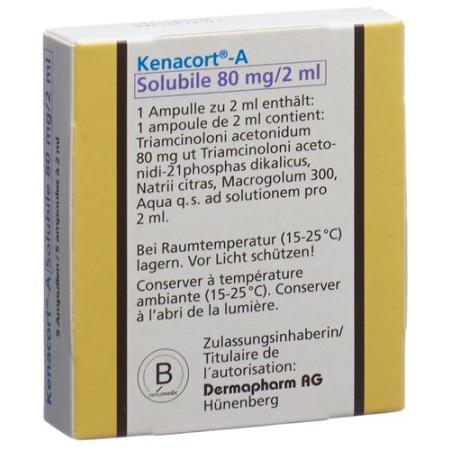 Kenacort A Solubile Inj L&ouml;s 80 mg/2ml Amp 5 pcs - PrimeCare Global