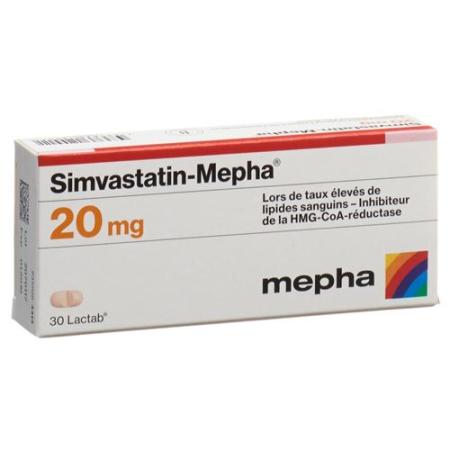 Simvastatin-Mepha Lactab 20 mg 30 pcs - PrimeCare Global