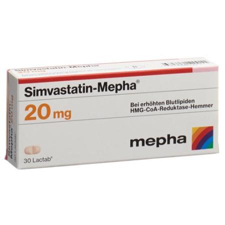 Simvastatin-Mepha Lactab 20 mg 100 pcs - PrimeCare Global