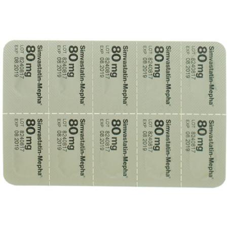 Simvastatin-Mepha Lactab 80 mg 30 pcs - PrimeCare Global