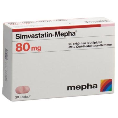 Simvastatin-Mepha Lactab 80 mg 100 pcs - PrimeCare Global