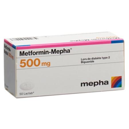 Metformin-Mepha Lactab 500 mg 50 pcs - PrimeCare Global