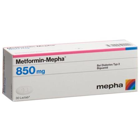 Metformin-Mepha Lactab 850 mg 30 pcs - PrimeCare Global