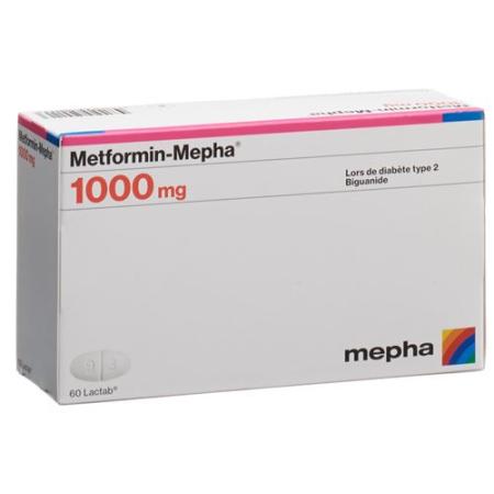 Metformin-Mepha Lactab 1000 mg 60 pcs - PrimeCare Global