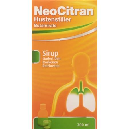 NeoCitran cough suppressant syrup 15 mg / 10 ml glass bottle 200 ml - PrimeCare Global