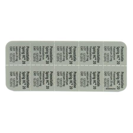 Pravastatin Spirig HC Tabl 20 mg 100 pcs - PrimeCare Global