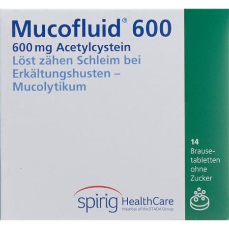 Mucofluid effervescent tabletse 600 mg can 14 pcs - PrimeCare Global