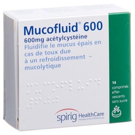 Mucofluid effervescent tabletse 600 mg can 14 pcs - PrimeCare Global