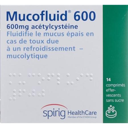 Mucofluid effervescent tabletse 600 mg can 14 pcs - PrimeCare Global