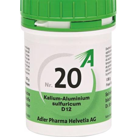 Adler Sch&uuml;ssler Nr20 potassium aluminum sulfuricum Tabl D 12 100 g - PrimeCare Global