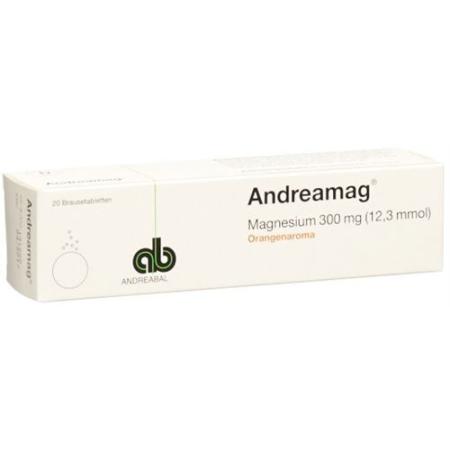 Andreamag effervescent tablet 300 mg with orange flavor 20 pcs - PrimeCare Global