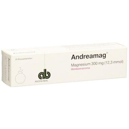 Andreamag Brausetable 300 mg with raspberry flavor 20 pcs - PrimeCare Global