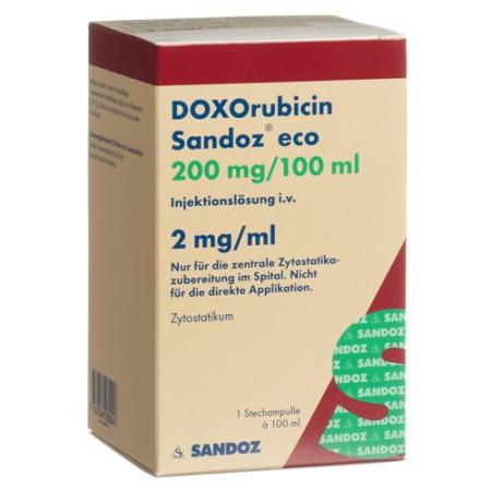 Doxorubicin Sandoz eco Inj L&ouml;s 200 mg/100ml 100 ml - PrimeCare Global