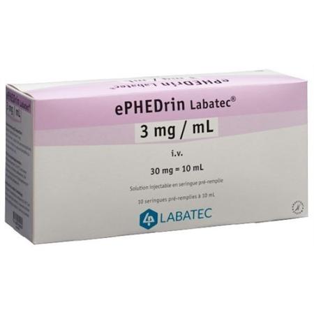 Ephedrine Labatec Inj L&ouml;s 30 mg/10ml 10 Fertspr 10 ml - PrimeCare Global