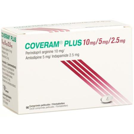 Coveram plus Filmtablet 10/5/2.5mg Ds 90 pcs - PrimeCare Global