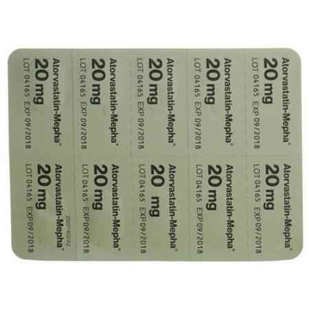 Atorvastatin-Mepha Lactab 20 mg 30 pcs - PrimeCare Global