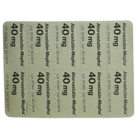 Atorvastatin-Mepha Lactab 40 mg 100 pcs - PrimeCare Global