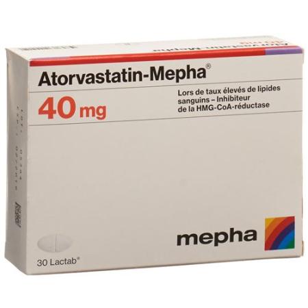 Atorvastatin-Mepha Lactab 40 mg 100 pcs - PrimeCare Global