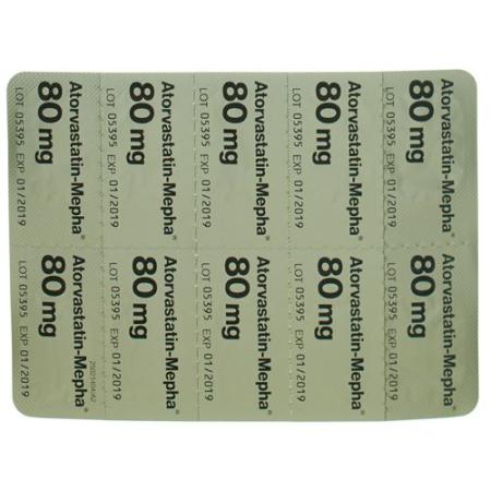 Atorvastatin-Mepha Lactab 80 mg 30 pcs - PrimeCare Global