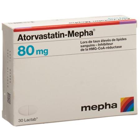 Atorvastatin-Mepha Lactab 80 mg 100 pcs - PrimeCare Global