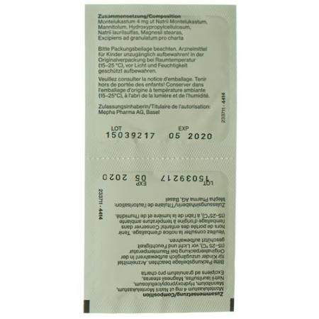 Montelukast-Mepha Gran 4 mg Btl 28 pcs - PrimeCare Global