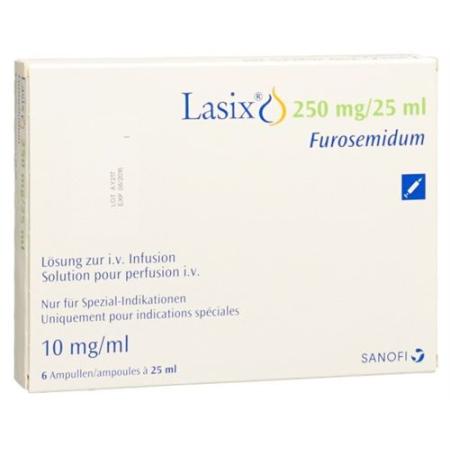 Lasix Inf L&ouml;s 250 mg/25ml i.v. 6 amps 25ml - PrimeCare Global