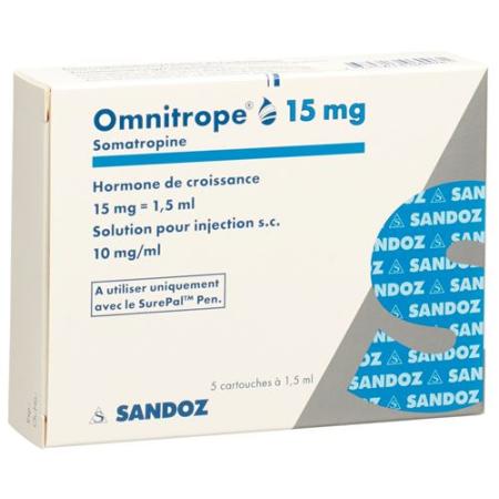 Omnitrope cartridge for SurePal Inj L&ouml;s 15 mg/1.5ml 5 pcs - PrimeCare Global