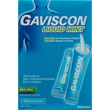 Gaviscon Liquid mint Susp in bags 24 bags 10 ml - PrimeCare Global
