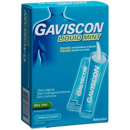 Gaviscon Liquid mint Susp in bags 24 bags 10 ml - PrimeCare Global