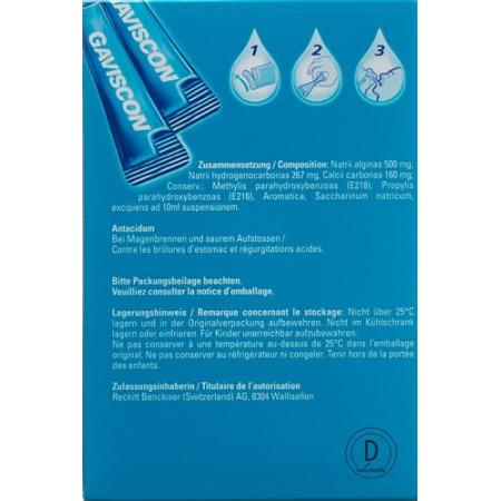Gaviscon Liquid mint Susp in bags 24 bags 10 ml - PrimeCare Global