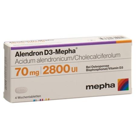 Alendron D3-Mepha weekly tablets 70/2800 4 pcs - PrimeCare Global