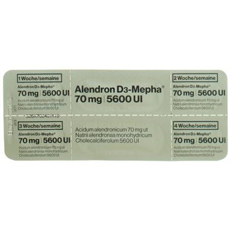 Alendron D3-Mepha weekly tablets 70/5600 4 pcs - PrimeCare Global